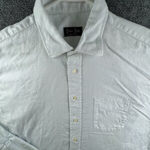 Gitman Bros Chevron Button Up Shirt Long Sleeve Men USA 16.5 34 Flannel Weave